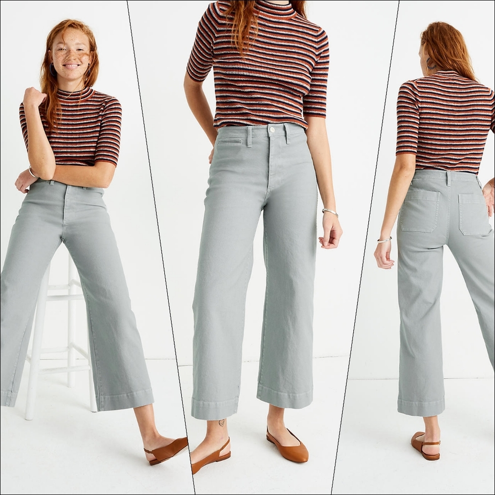 Madewell Petite Curvy Emmett Wide-Leg Crop Pants 27P